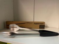 Tupperware BBQ Grill Tang (Chef Serie) - Zwart, Chroom, Rvs
