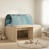 vidaXL Bedframe with Tunnel, 3 pcs, Sonoma Oak and Light Blue