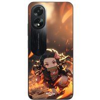 Maniacase Etui Oppo A38 Demon Slayer Nezuko 3D kunst anime Manga kopie