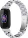 By Qubix Qubix - Compatible Fitbit bandje - Geschikt voor Fitbit Inspire 3 - Schakelband - Zilver