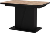 Vicco Eettafel Fenaro, Goudkleurig Eiken/Zwart, 120-160 x 80 cm uitschuifbaar