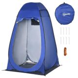 Tente de douche et de toilettes pop-up - tente d'habillage pour camping - 1 personne, cadre en acier, toile Oxford, pliable avec sac de transport - bleu foncé