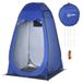 Tente de douche et de toilettes pop-up - tente d'habillage pour camping - 1 personne, cadre en acier, toile Oxford, pliable avec sac de transport - bleu foncé
