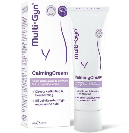 Multi-Gyn CalmingCream 50 g - Intieme verzorging voor directe verlichting van jeuk en irritatie, Vaginale cr&#232;me voor een kalmerend effect, klinisch bewezen, voor dagelijks en enkel uitwendig gebruik