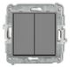 ICON double push button (two buttons without pictogram), matte grey, model 27IWP-66.1