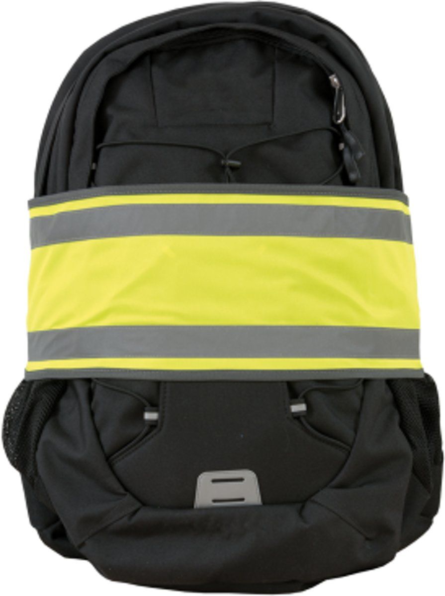WOWOW Fluo band met reflecterende banden en velcro sluiting