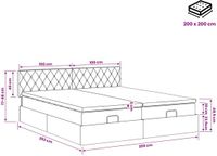 vidaXL Lit plateforme avec matelas et éclairage LED, bleu foncé, 200 x 200 cm