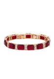 NAEMI Armband 14 karaat goud met kristal rood/wit 17 cm