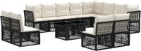 vidaXL Tuinbank Set 13 st Zwart Polyrattan