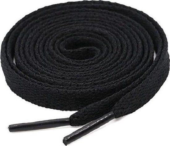 Black Flat Sneaker Laces - 150cm - 10mm Wide - 100% Polyester