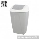 Urban Living Fornord import distribution "PASHA" Flip afvalbak 50L – tweekleurig wit en Nomad Grey