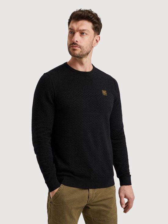 PME Legend R-neck Cotton Mouline Trui Heren Blauw Maat 3XL