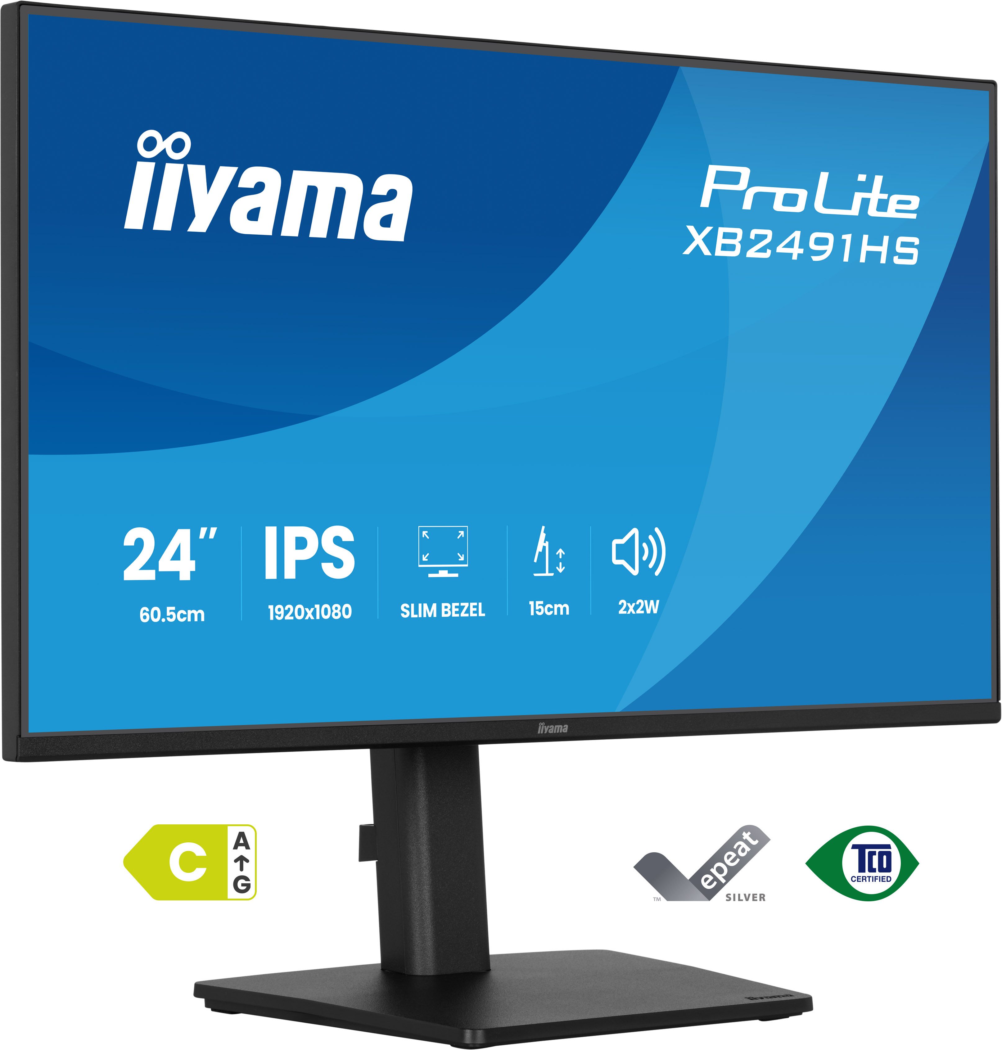 iiyama ProLite XB2491HS-B1 - 24 inch - Full HD - IPS - speakers - verstelbaar