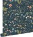 ESTAHome Behang Veldbloemen Donkerblauw, Groen en Roze - 53 cm x 10.05 m