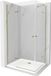 Mexen Roma Duo Cabine de douche battante 90 x 80 cm, Transparent, Or + Receveur de douche plat