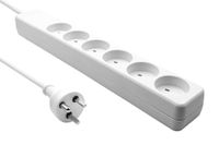 ProXtend Deense stekkerdoos met 6 stopcontacten, 1 meter lang, wit, model KIT6-KIT01W