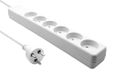 ProXtend Deense stekkerdoos met 6 stopcontacten, 1 meter lang, wit, model KIT6-KIT01W