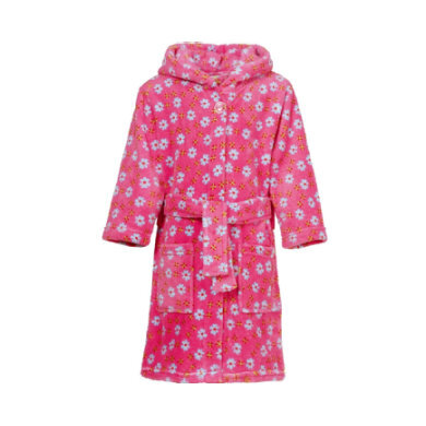 Playshoes Fleece badjas bloemen pink - Roze/lichtroze - Gr.98/104 roze