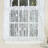 Sweet Home Collection Gordijnbehandeling in stijlvolle en unieke patronen en ontwerpen voor alle woondecoratie, polyester, zangvogel wit, 91,4 cm tier
