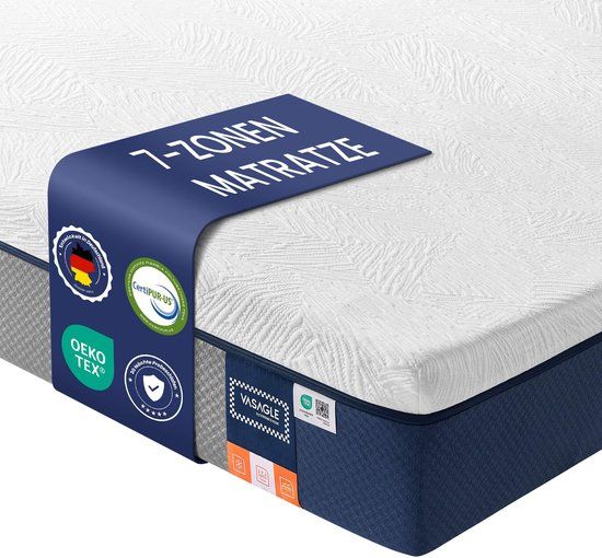 Songmics Matras - Tweepersoonsmatras van gel-traagschuim - Middelhard - 200 x 160 x 20 cm - Blauw