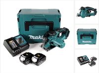Makita DCS 552 RGJ 18 V accu metalen handcirkelzaag 136 mm in Makpac + 2x 6,0 Ah accu en lader + zaagblad en veiligheidsbril