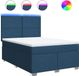 vidaXL Boxspring met matras stof blauw 140x190 cm