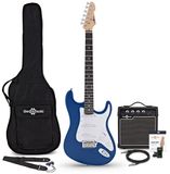 Gear4music LA Elektrische Gitaar, Blauw, 10W Gitaarversterker & Accessoireset