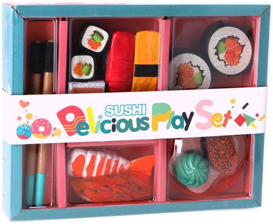 Merkloos Voedselset - Sushi - Inclusief rolmat en houten stokjes