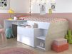 MICKEY Lit combiné 90x190 cm loft gris/blanc