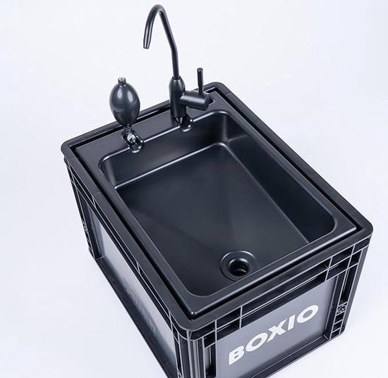 Boxio WASH Camping Wastafel, Mobiele Wastafel, Zwart