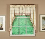 Today's Curtain Adirondack 2-Tone Haak Swag 96,5 cm, Ecru/Toast, 60W x 38L