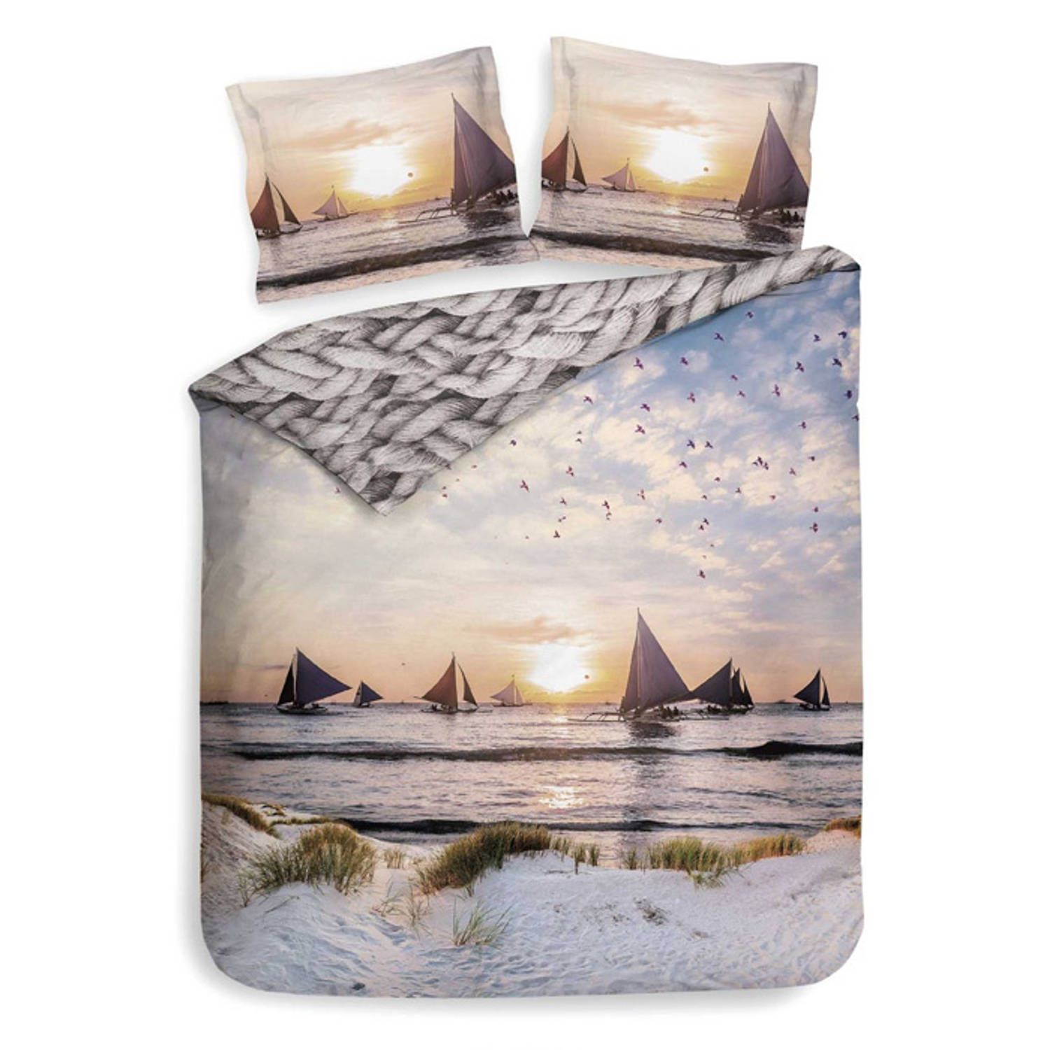 Heckett & Lane Dylan dekbedovertrek 200x200/220 cm - Sunset Naturel - 2-persoons