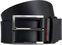 HUGO Leren Riem Geek W105 Zwart