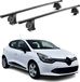 Omac Barres de toit transversales en acier pour Renault Clio IV HB Break 2012-2019 – Tüv / Din 75302:2019 – Antivol inclus – Rainure en T (accessoires) – Charge max 75 kg – 2 barres – Noir