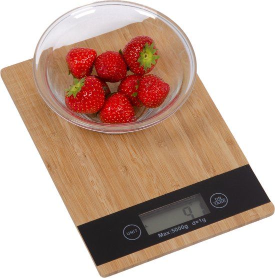 Bamboe Digitale Keukenweegschaal - Max. 5 kg - Bruin