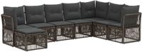 vidaXL Tuinbank Set 8-persoons Grijs Polyrattan