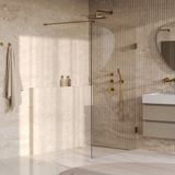 Brauer Void - Inloopdouche - Helder Glas - 120 x 200 cm - incl. Glascoating - PVD Goud Geborsteld