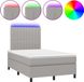 vidaXL Boxspring met matras en LED stof lichtgrijs 120x200 cm