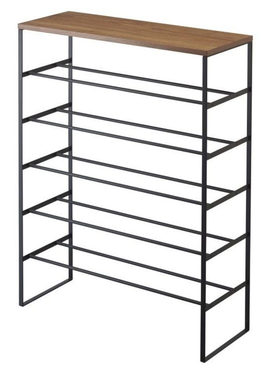 Yamazaki Tower Schoenenrek met Houten Bovenblad - Zwart