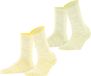 Esprit Allover Stripe 2-Pack gedessineerd katoen multipack sokken dames geel - maat 35-38