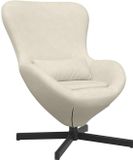 vidaXL Eivormige stoel Crème Fluweel 63 x 73 x 90 cm