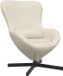 vidaXL Eivormige stoel Crème Fluweel 63 x 73 x 90 cm