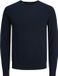 JACK & JONES Emil knit crew neck slim fit heren pullover viscosemengsel met O-hals blauw