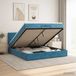 Maison Exclusive Lit Ottoman exclusif, avec matelas, couleur bleu foncé, 200 x 200 cm, revêtement en velours