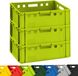 BURI 3x caisse à viande E2 vert clair 60x40x20cm caisse de stockage, caisse à viande, caisse de boucher Eurobox d'Allemagne apte au contact alimentaire, robuste, empilable