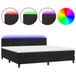 vidaXL Lit boxspring avec matelas et éclairage LED, noir, 200x200 cm, velours