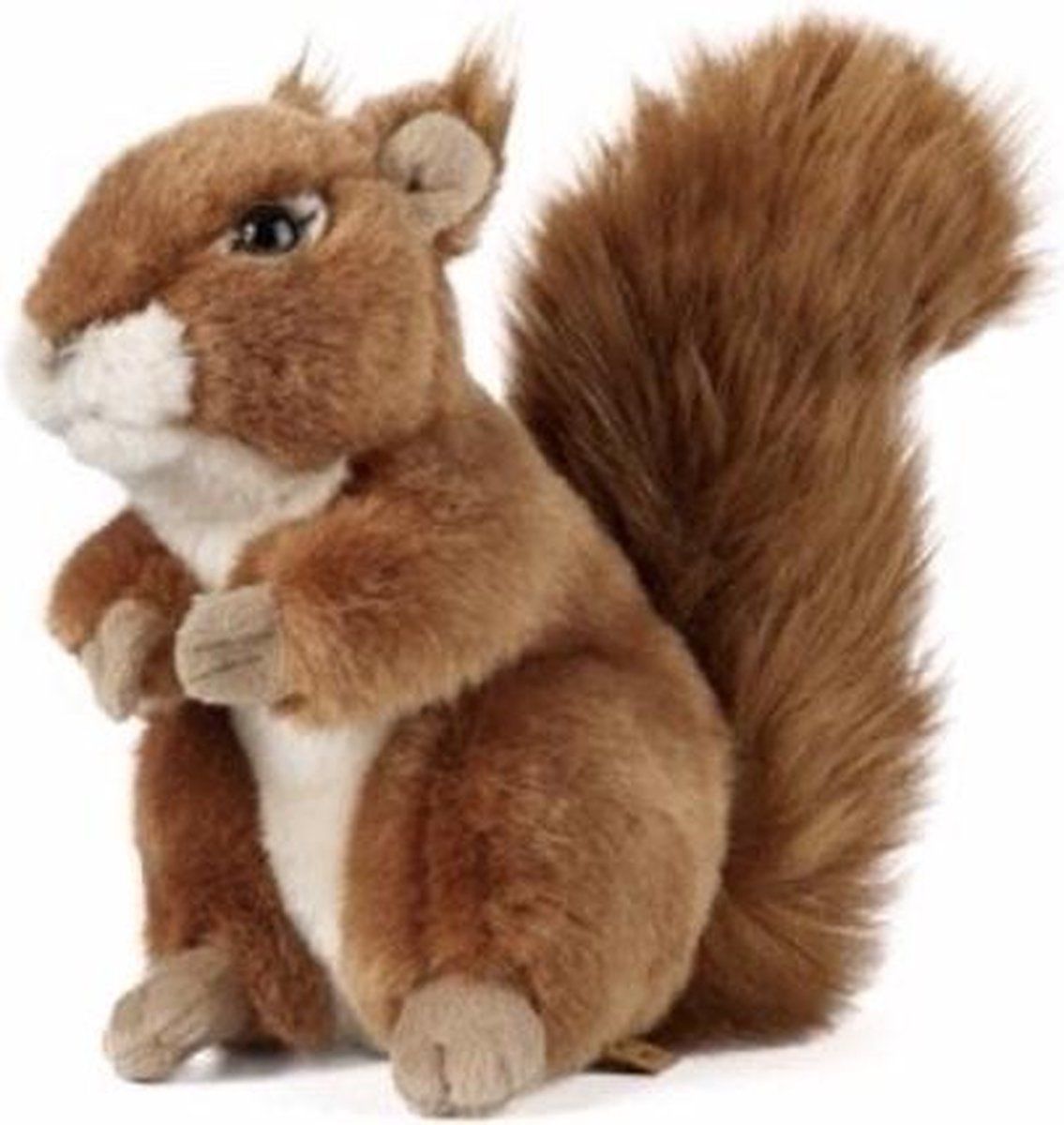 Living Nature AN49 Groot realistisch zacht knuffelig eekhoornspeelgoed, natuurlijk milieuvriendelijk pluche, bruin, 17 cm
