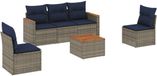 vidaXL Ensemble de banc de jardin 6 pièces avec coussins, gris, polyrotin