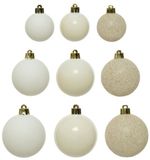Decoris kerstballen - 30x - 4, 5 en 6 cm - kunststof - wol wit