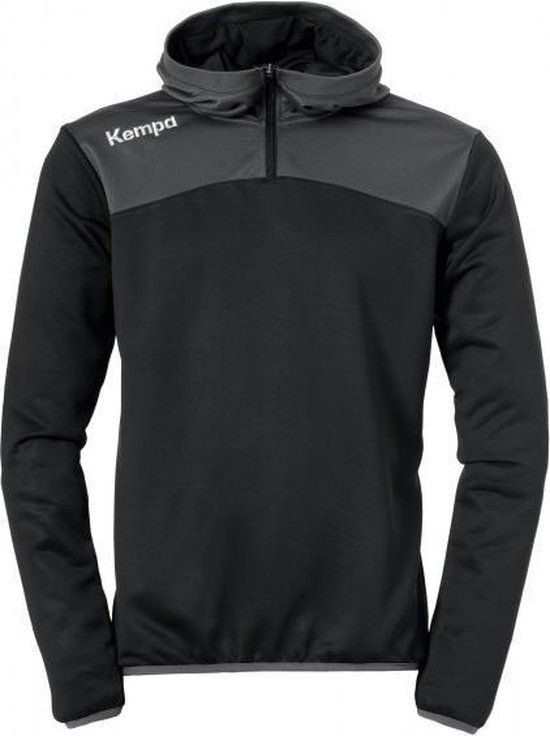 Kempa Emotion 2.0 Hoody met 1/4 Rits Zwart-Antraciet Maat 4XL - Heren